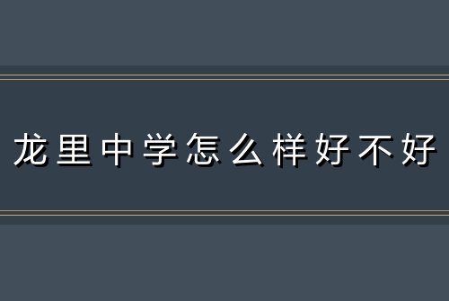 龙里中学怎么样好不好