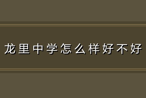 龙里中学怎么样好不好