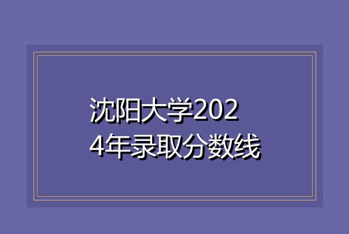 沈阳大学2024年录取分数线