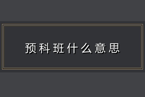 预科班什么意思