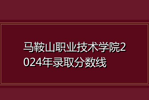 马鞍山职业技术学院2024年录取分数线