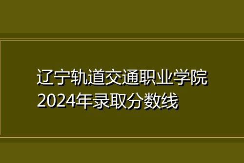 辽宁轨道交通职业学院2024年录取分数线
