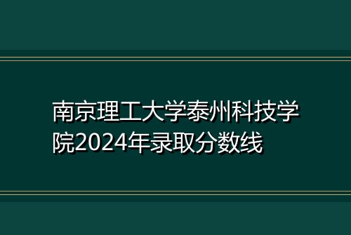 南京理工大学泰州科技学院2024年录取分数线
