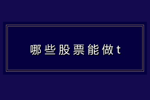 哪些股票能做t