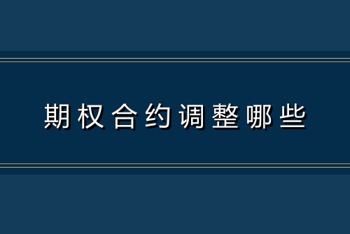 期权合约调整哪些