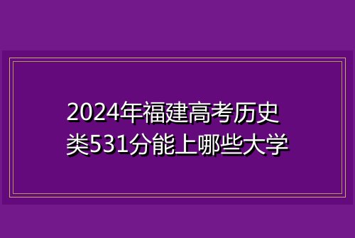 2024年福建高考历史类531分能上哪些大学