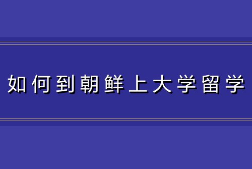 如何到朝鲜上大学留学