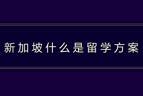 新加坡什么是留学方案