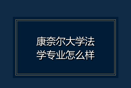 康奈尔大学法学专业怎么样