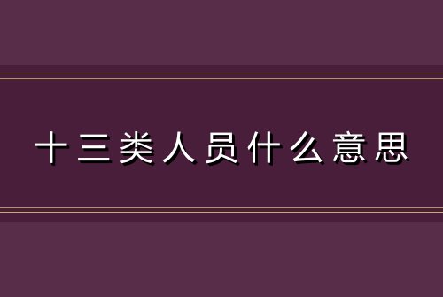 十三类人员什么意思