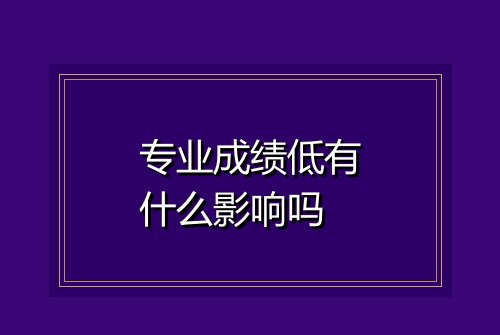 专业成绩低有什么影响吗