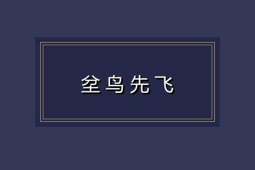 坌鸟先飞