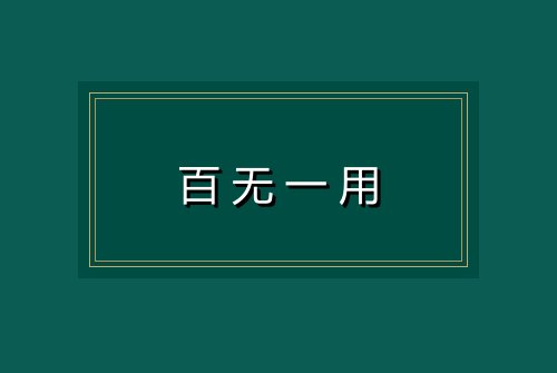 百无一用