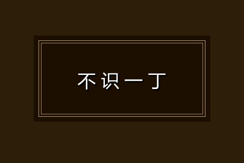 不识一丁