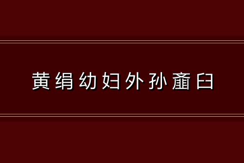 黄绢幼妇外孙齑臼