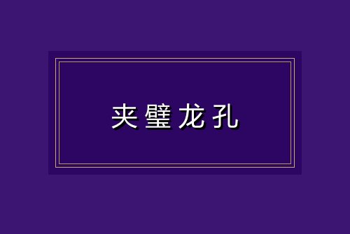 夹璧龙孔