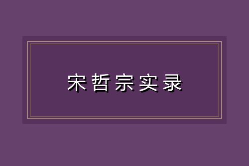 宋哲宗实录
