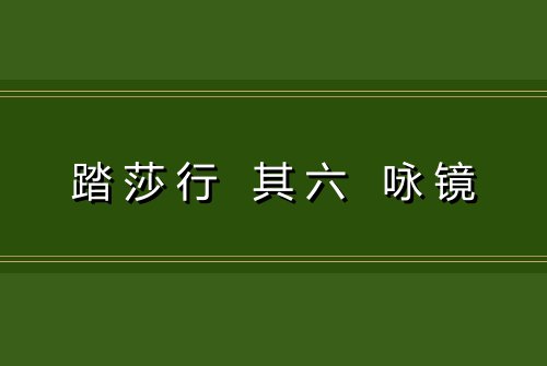 踏莎行 其六 咏镜