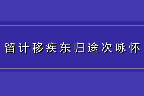 留计移疾东归途次咏怀