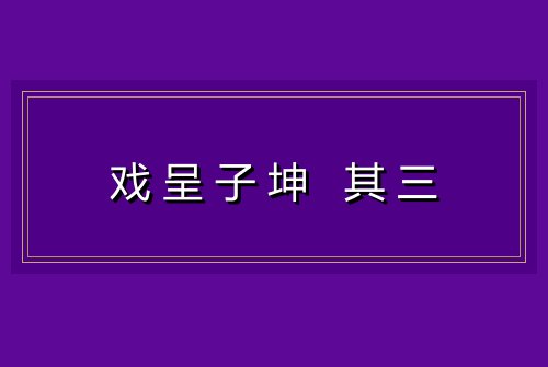 戏呈子坤 其三