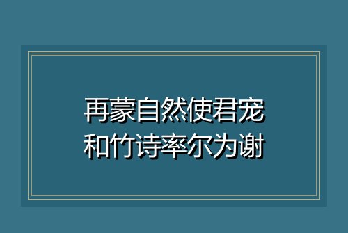再蒙自然使君宠和竹诗率尔为谢