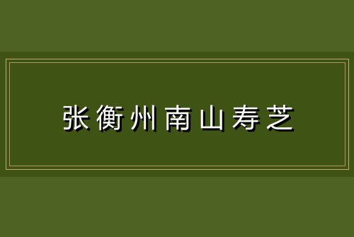 张衡州南山寿芝