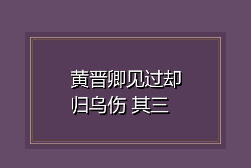 黄晋卿见过却归乌伤 其三