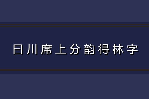 曰川席上分韵得林字