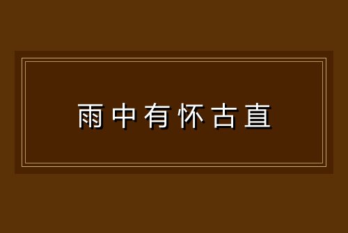 雨中有怀古直