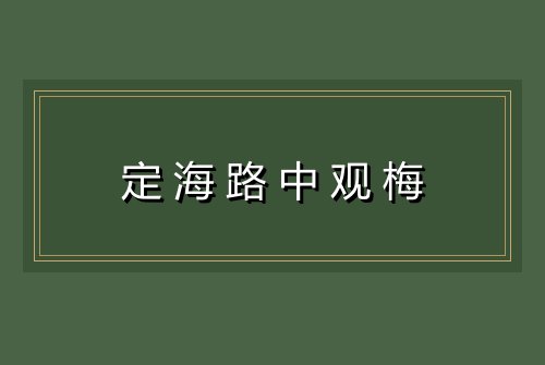 定海路中观梅