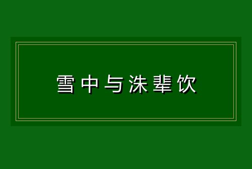 雪中与洙辈饮