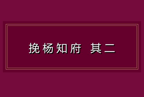 挽杨知府 其二