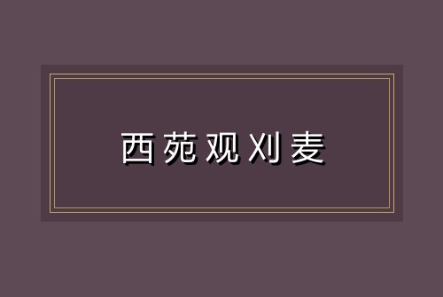 西苑观刈麦