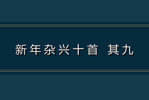 新年杂兴十首 其九