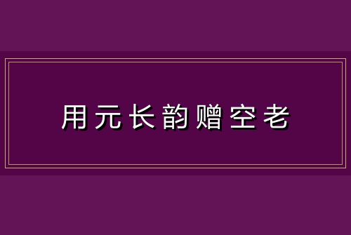 用元长韵赠空老