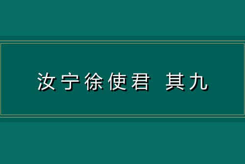 汝宁徐使君 其九