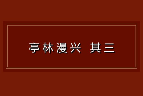 亭林漫兴 其三