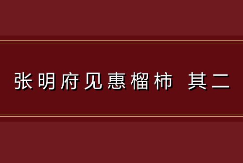 张明府见惠榴柿 其二