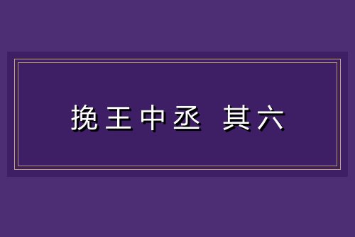 挽王中丞 其六