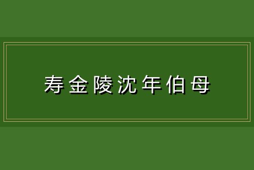 寿金陵沈年伯母