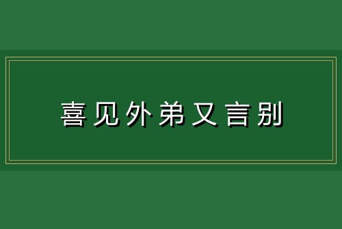 喜见外弟又言别