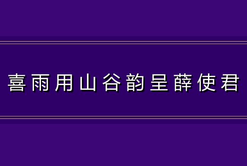 喜雨用山谷韵呈薛使君